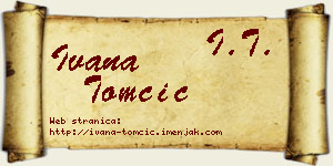 Ivana Tomčić vizit kartica